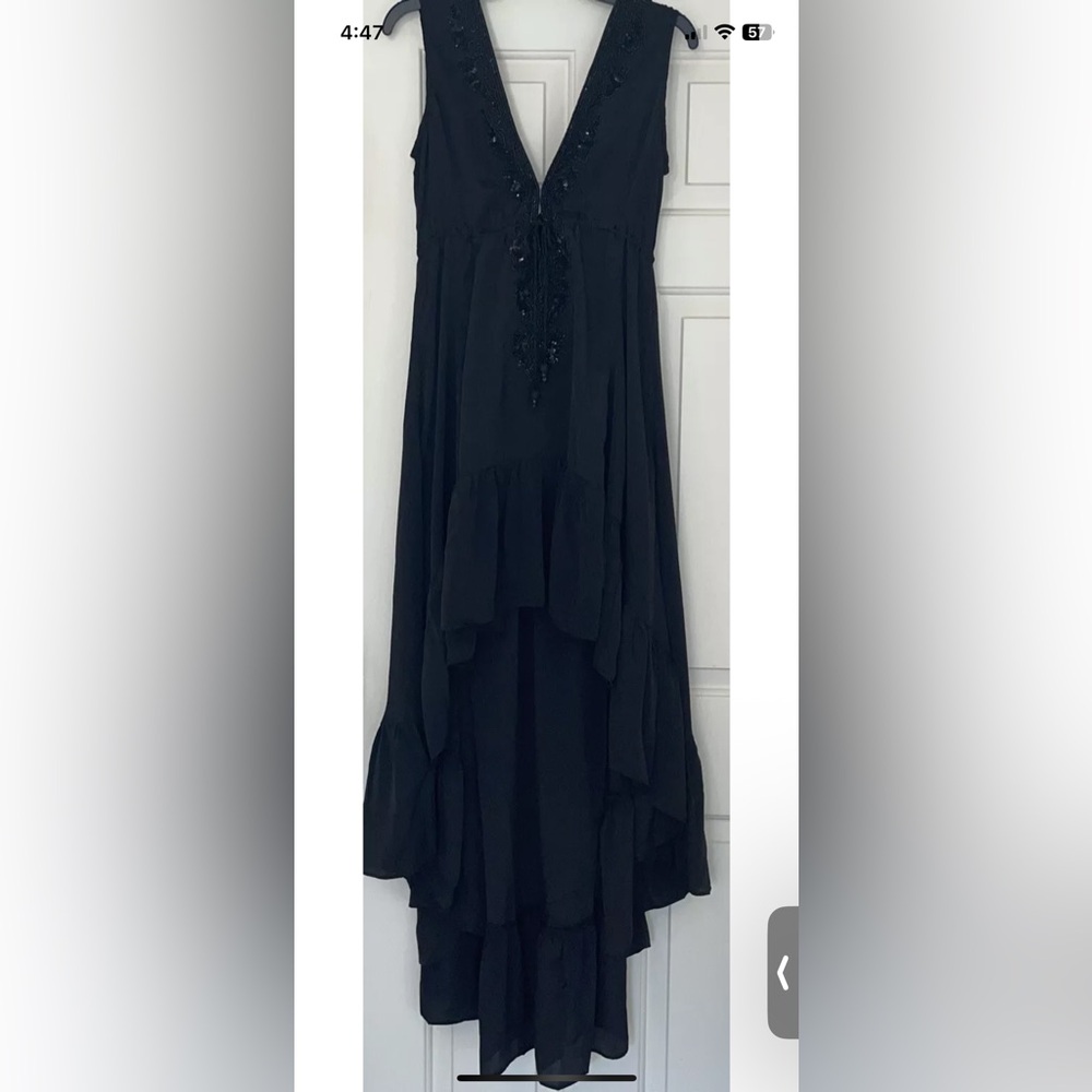 NWT SHAHIDA PARIDES High-Low beaded Maxi Dress. 100% viscose silk - Picture 3 of 7